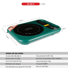 Bếp điện từ 2023 - Công suất 2000W - Bảo hành 1 năm