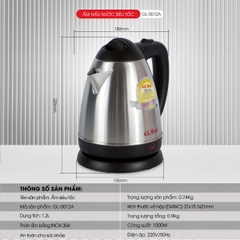 Ấm siêu tốc 0012A - 1.2 Lít - Bảo hành 1 năm