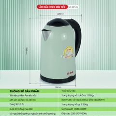 Ấm siêu tốc 0017C - 1.7 Lít - Bảo hành 2 năm