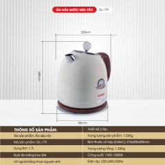 Ấm siêu tốc 17X - 1.7 Lít - Bảo hành 2 năm