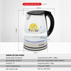 Ấm siêu tốc 0017T - 1.7 Lít - Bảo hành 1 năm