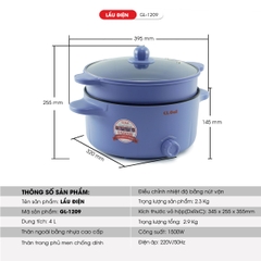 Lẩu điện 1209 - 4 Lít - Bảo hành 1 năm
