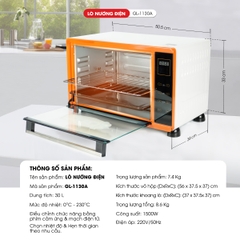 Lò nướng điện 1130A - 30 Lít - Bảo hành 1 năm