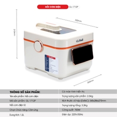 Nồi cơm điện 1712P - 1.2 Lít - Bảo hành 2 năm