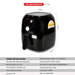Nồi chiên không dầu 1105 - 3.5 Lít - Bảo hành 1 năm