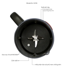 Máy xay sữa hạt 1410A - 1 Lít - Bảo hành 2 năm