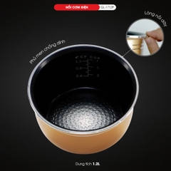 Nồi cơm điện 1712P - 1.2 Lít - Bảo hành 2 năm
