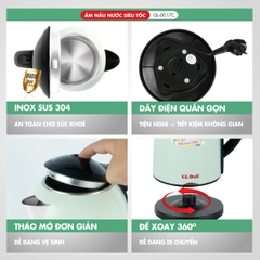 Ấm siêu tốc 0017C - 1.7 Lít - Bảo hành 2 năm