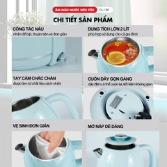Ấm siêu tốc 18K - 2 lít - Bảo hành 2 năm
