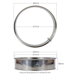 Vòng tăng thể tích từ 12L lên 17L của lò nướng thủy tinh