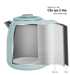 Ấm siêu tốc 18K - 2 lít - Bảo hành 2 năm