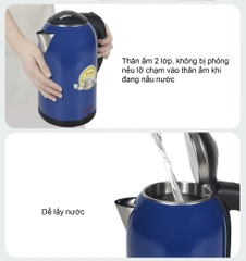 Ấm siêu tốc 0017C - 1.7 Lít - Bảo hành 2 năm