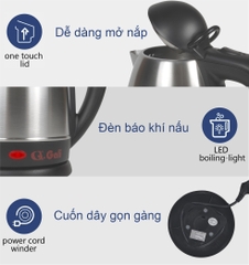 Ấm siêu tốc 0018C - 1.8 Lít - Bảo hành 2 năm