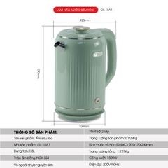 Ấm siêu tốc 18A1 - 1.8 Lít - Bảo Hành 2 năm