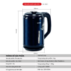 Ấm siêu tốc 18A2 - 1.8 Lít - Bảo hành 2 năm