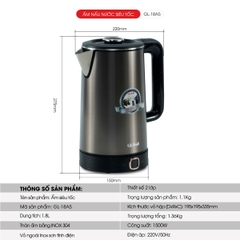 Ấm siêu tốc giữ ấm 18A5 - 1.8 Lít - Bảo hành 2 năm