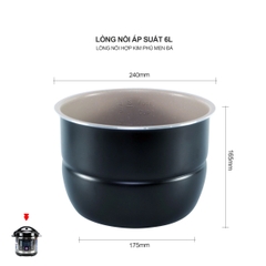 Lòng nồi áp suất 1606B - 6 Lít