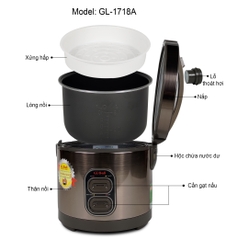 Nồi nấu cơm nấu cháo GL-1718A 1.8 lít