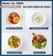 Ấm sắc thuốc đa năng 1860G - 6 Lít - Bảo hành 2 năm