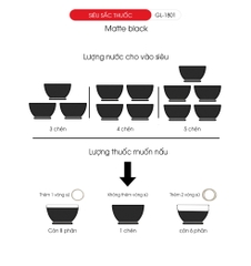 Siêu sắc thuốc 1801 Matte Black - 3.3L - Bảo hành 2 năm