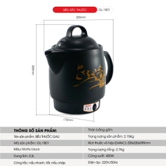 Siêu sắc thuốc 1801 Matte Black - 3.3L - Bảo hành 2 năm