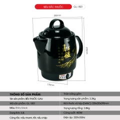 Siêu sắc thuốc 1801 Shiny Black - 3.3L - Bảo hành 2 năm