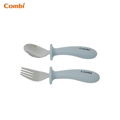 Hộp thìa dĩa Combi silicone platinum  màu xanh dương