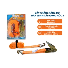 Dây Chằng Hàng Tăng Đơ Bản 25mm Tải 900kg Móc J