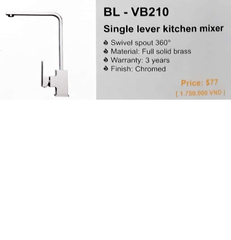 Vòi rửa bát nóng lạnh Bello BL - VB210