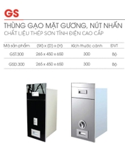 Thùng gạo mặt gương, nút nhấn (Thép sơn tĩnh điện cao cấp)