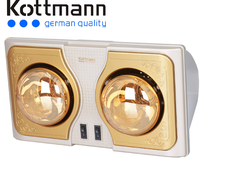 Đèn sưởi nhà tắm Kottmann 2 bóng vàng K2B-H (2 công tắc)