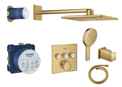 Bộ sen âm tường Grohe Grohtherm SmartControl màu vàng | 34706GN0