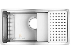 Chậu rửa bát một hố hạt sần nội địa Nhật Shigeru | LE JSN-K 3F FS (2 thanh trượt)