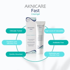 Kem trị mụn viêm từ nhẹ đến vừa Aknicare Fast CreamGel 30ml