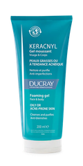 Gel rửa mặt cho da nhờn mụn Ducray Keracnyl Gel Moussant 200ml