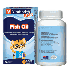 Viên uống cung cấp DHA từ dầu cá tự nhiên tốt cho não và mắt của trẻ VitaHealth Kids Fish Oil 30 viên