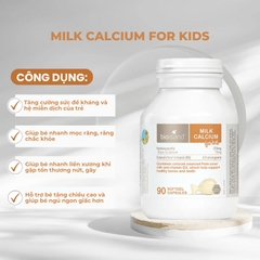 Viên bổ sung canxi cho trẻ Milk Calcium For Kids Bio Island hộp 90 viên