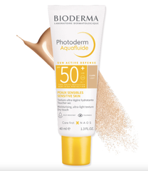 Kem chống nắng giảm bóng nhờn cho da nhạy cảm Bioderma Photoderm Aquafluide SPF50+ (màu sáng)