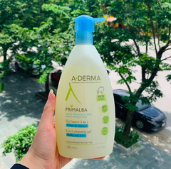 Sữa tắm gội dịu nhẹ cho tóc và cơ thể em bé A-Derma Primalba Cleansing Gel 500ml