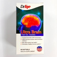 Viên uống bỗ não, hỗ trợ sức khoẻ tim mạch và thị lực DrLife Ultra Brain 60 viên
