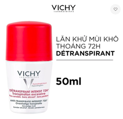 Lăn khử mùi ngăn mồ hôi, khô thoáng 72h Vichy Detranspirant Intensif 50ml