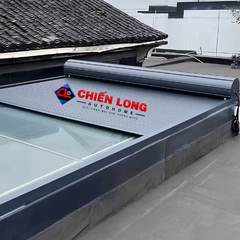 Mái Nhôm Cuốn Tự Động Cho Mái Kính Diện Tích Lớn 5m x 7m