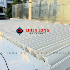 Mái Nhôm Xếp Lật Tự Động Che Sân Sau 4m x 5m