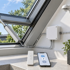 Bộ Điều Khiển Giếng Trời Qua App Tuya – Remote Và Cảm Biến Mưa
