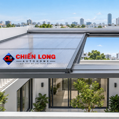 Mái Che Giếng Trời Polycarbonate Tự Động – Khung Nhôm Chống Dột