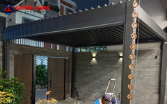 Mái Nhôm Xếp Lật Che Nhà Xe Tự Động 4m x 6m