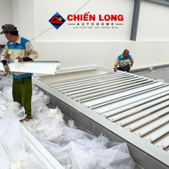 Mái Nhôm Xếp Lật Tự Động Che Ban Công 3m x 6m