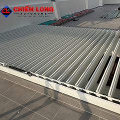Mái Nhôm Xếp Lật Tự Động Che Sân Thượng 5m x 7m