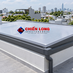 Giếng Trời Lật Tự Động Tự Đóng Khi Mưa – Khung Nhôm Kín Nước