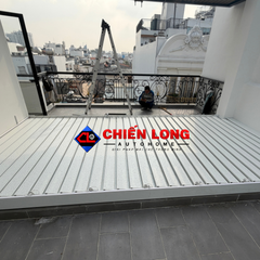 Mái Nhôm Xếp Lật Tự Động Che Sân Thượng 5m x 7m